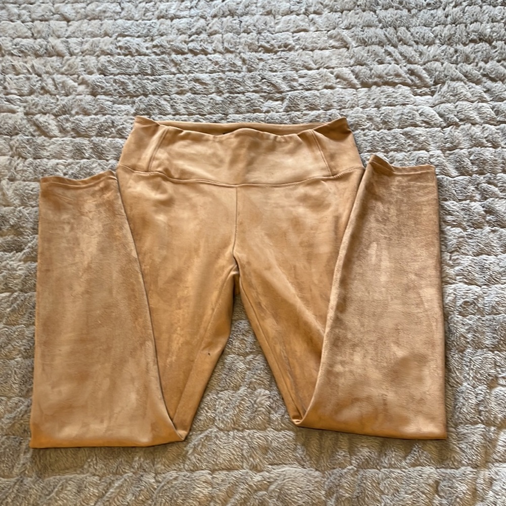 Brand New Rachel Zoe Faux Suede Camel Leggings Sz 4 ⭐️ Same Day Ship 🙋🏾‍♀️